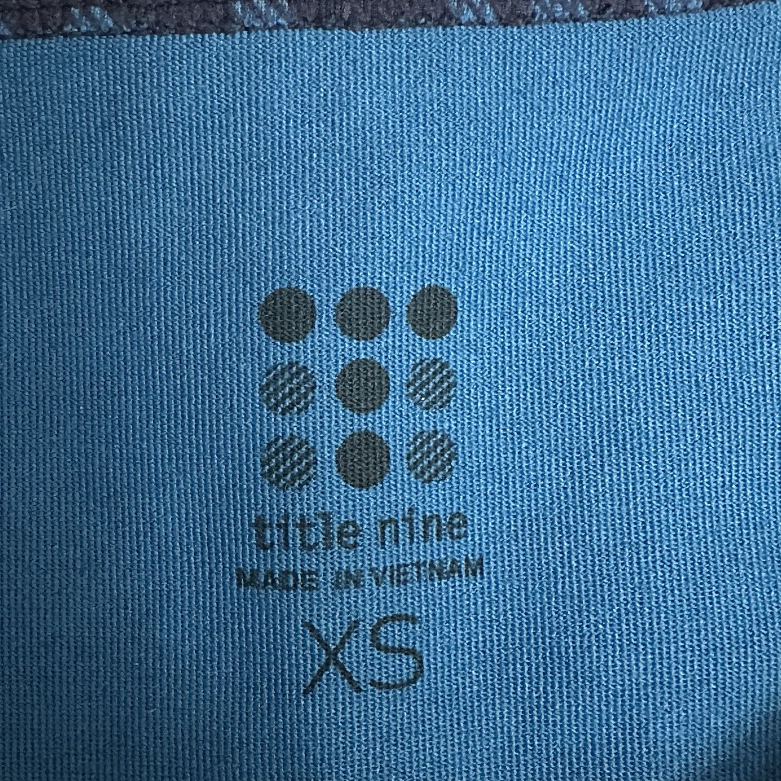 Title Nine Alpha Racerback Dress Womens XS Blue Batik Dot Sleeveless Zip Pocket