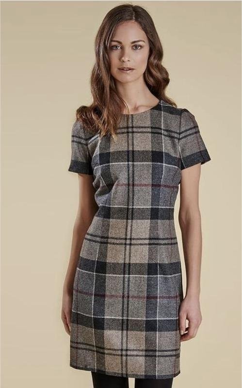 Women Barbour Dress Grey Wool 36