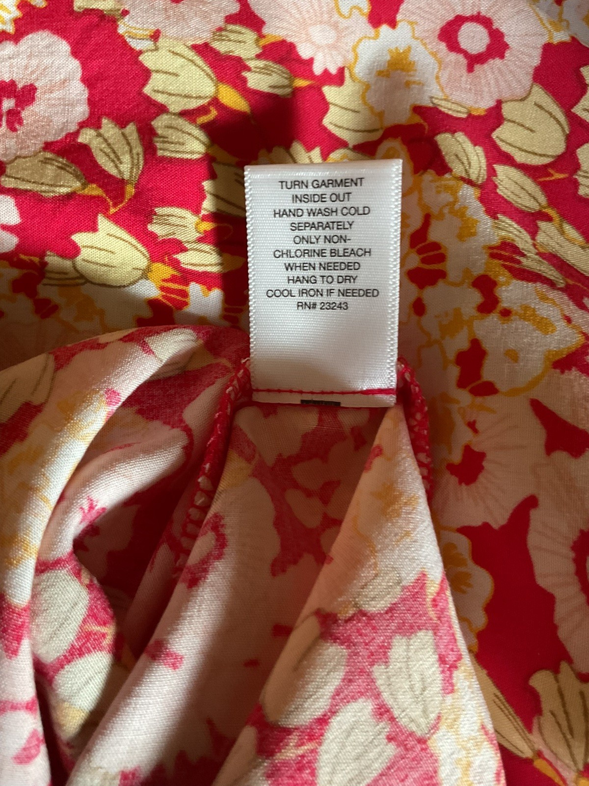 New York and Co Short Tie Sleeve Tunic Dress With Tie Waist English Floral Sz L