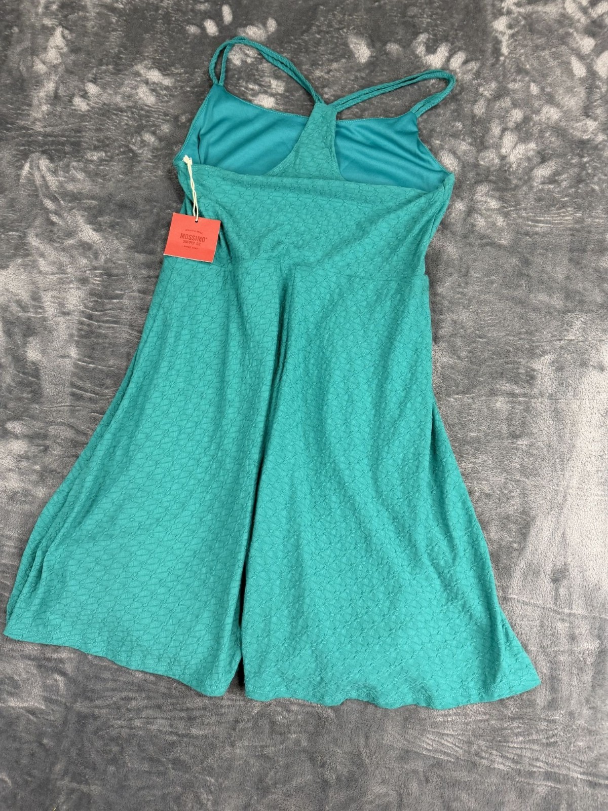 Mossimo Womens Teal Textured Sleeveless A-Line Dress M NWT