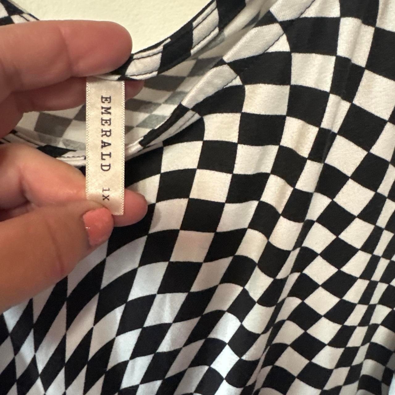Emerald super soft black and white checkered dress Size XL plus