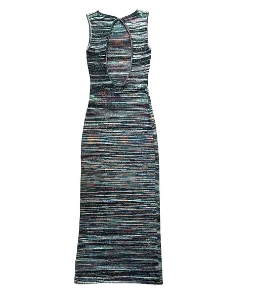 Vertigo Paris Stunning sweater BLACK Knit Maxi Dress Open Back Vertigo sz.XL New
