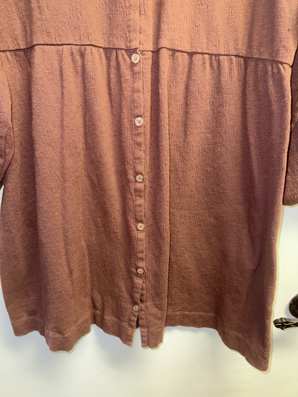 Richer Poorer Dress Cloud Weave Button Up Brown Large Long Sleeve Brown Boho