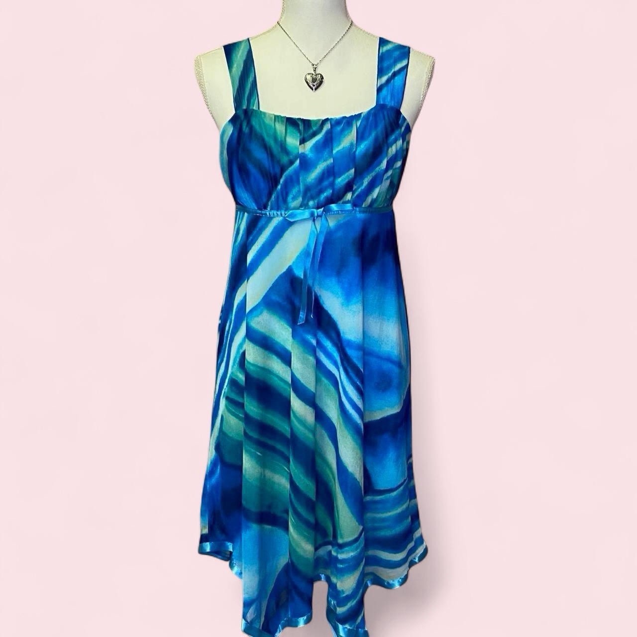 Vintage Y2K Speechless Blue Flowy Babydoll Maxi Dress Size 16 1/2