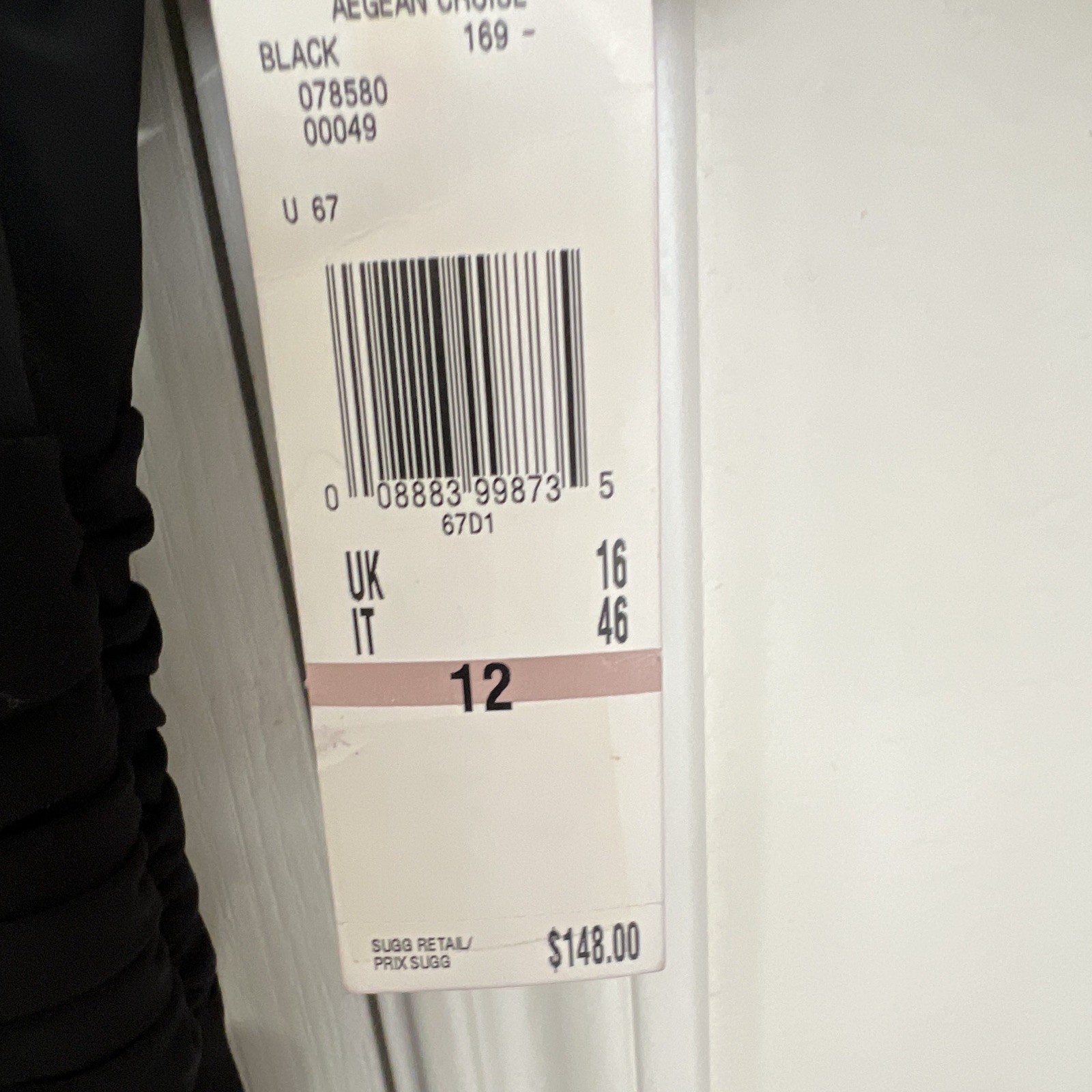 NWT Anne Klein Black Dress Size 12 Wrap Ruched Cap Sleeve Office Cocktail $148