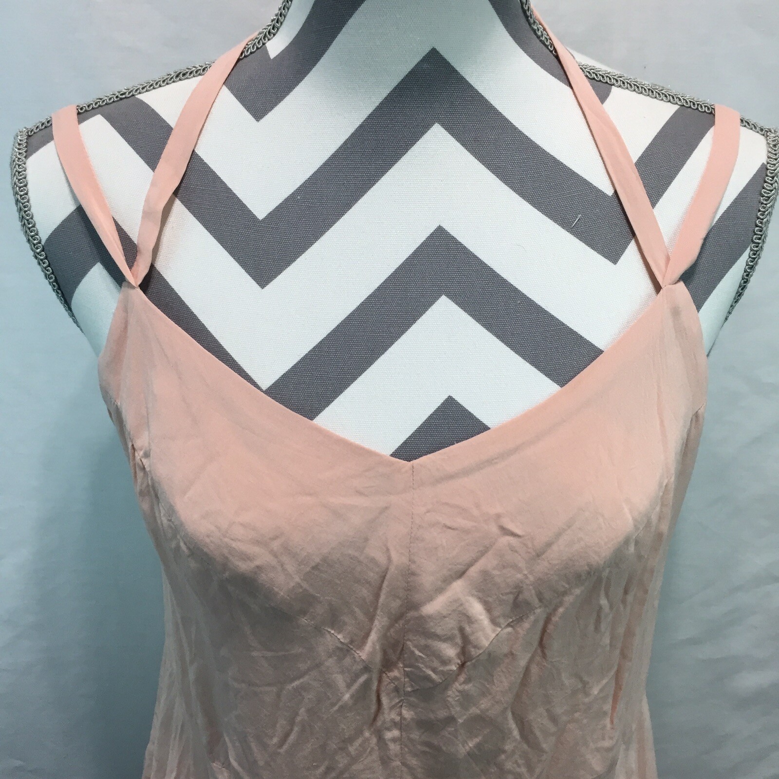 Kimchi Blue Pink Zip Back Rayon Babydoll Spaghetti Strap Dress Size 6 U17