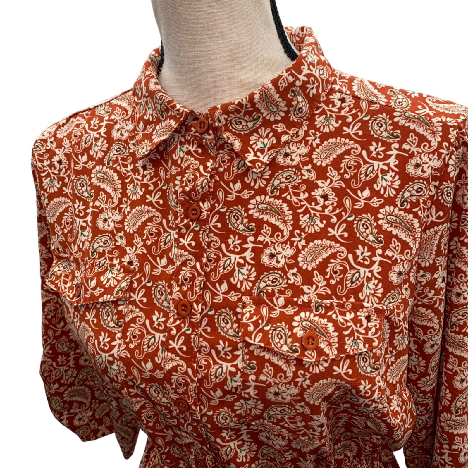 Millennium The Perfect Dress Large Roll Tab Sleeves Elastic Waist