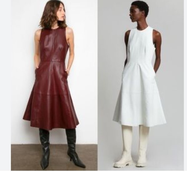 REMAIN Birger Christensen Portia Leather Midi Dress Size 8