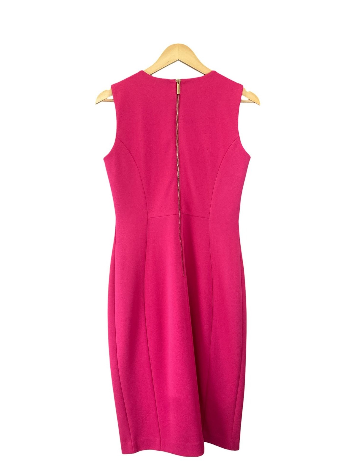 Calvin Klein Sleeveless Pink Sheath Dress With Back Zipper Closure Size 6