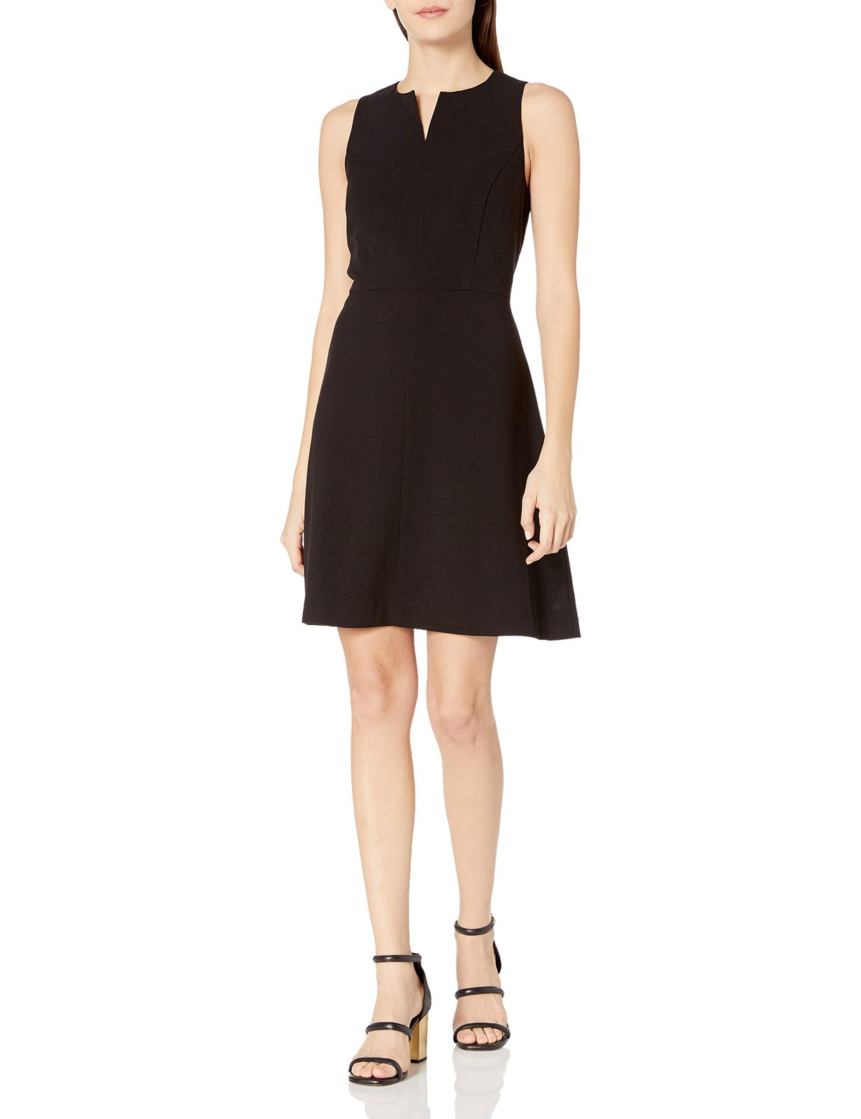 Kensie Women’s Stetch Cepe Dress, Black, S