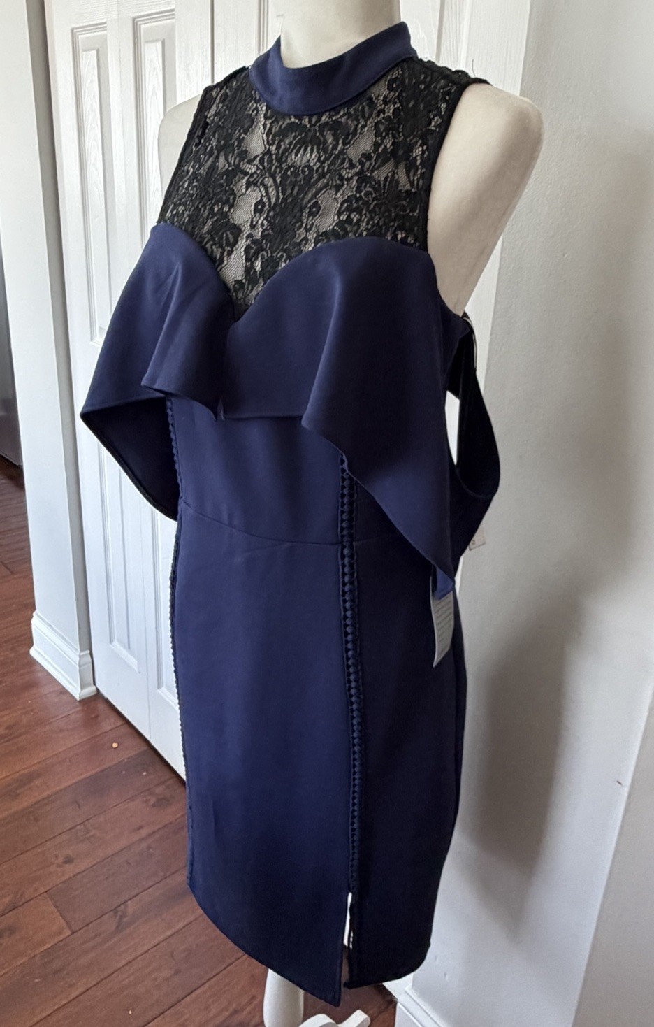 (NWOT) Adelyn Rae Shelby Midi Dress Off Shoulder Cocktail Dress Black Size M