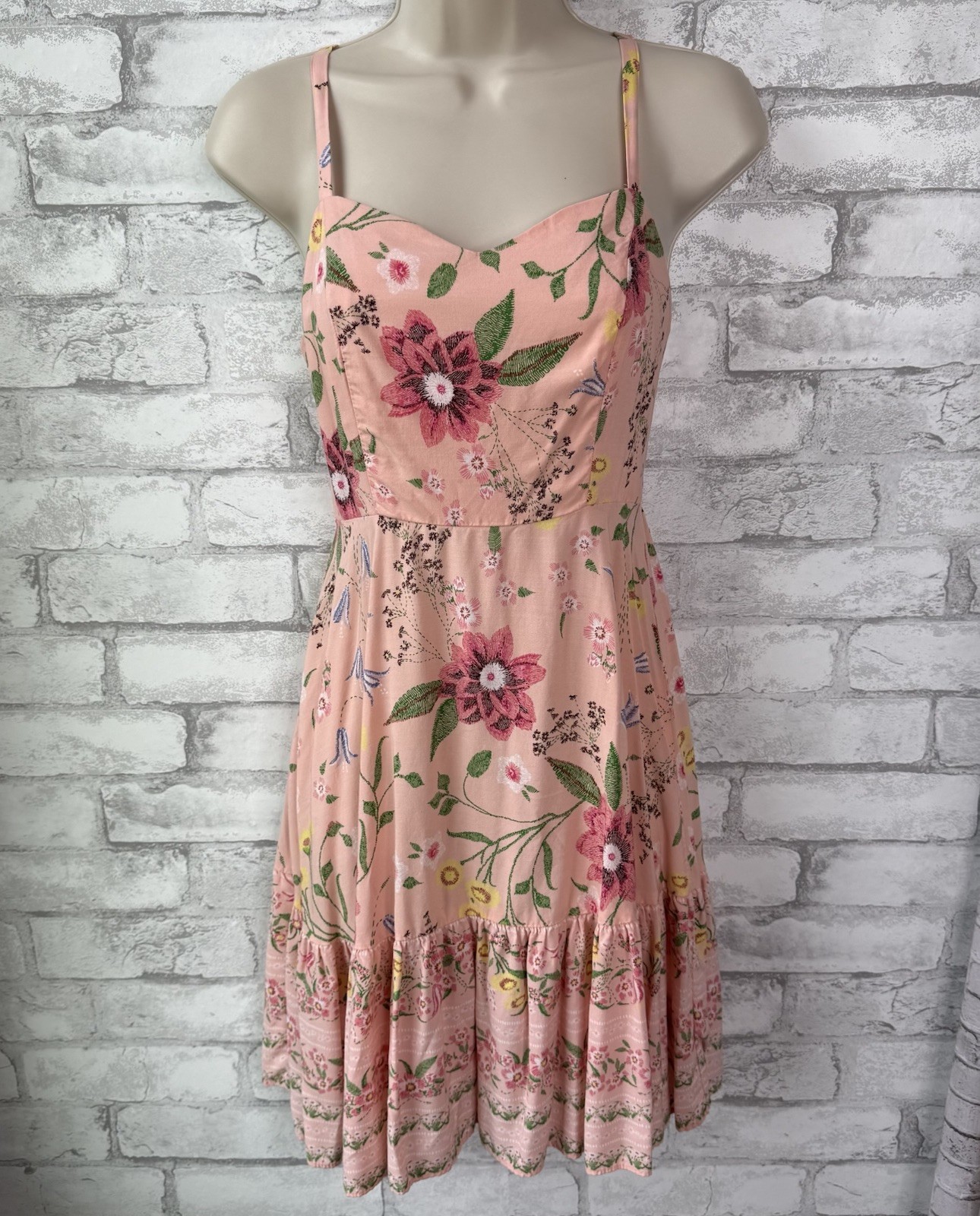 Old Navy Pink Floral Mini Dress Women’s Small Cami Sun Dress Coquette
