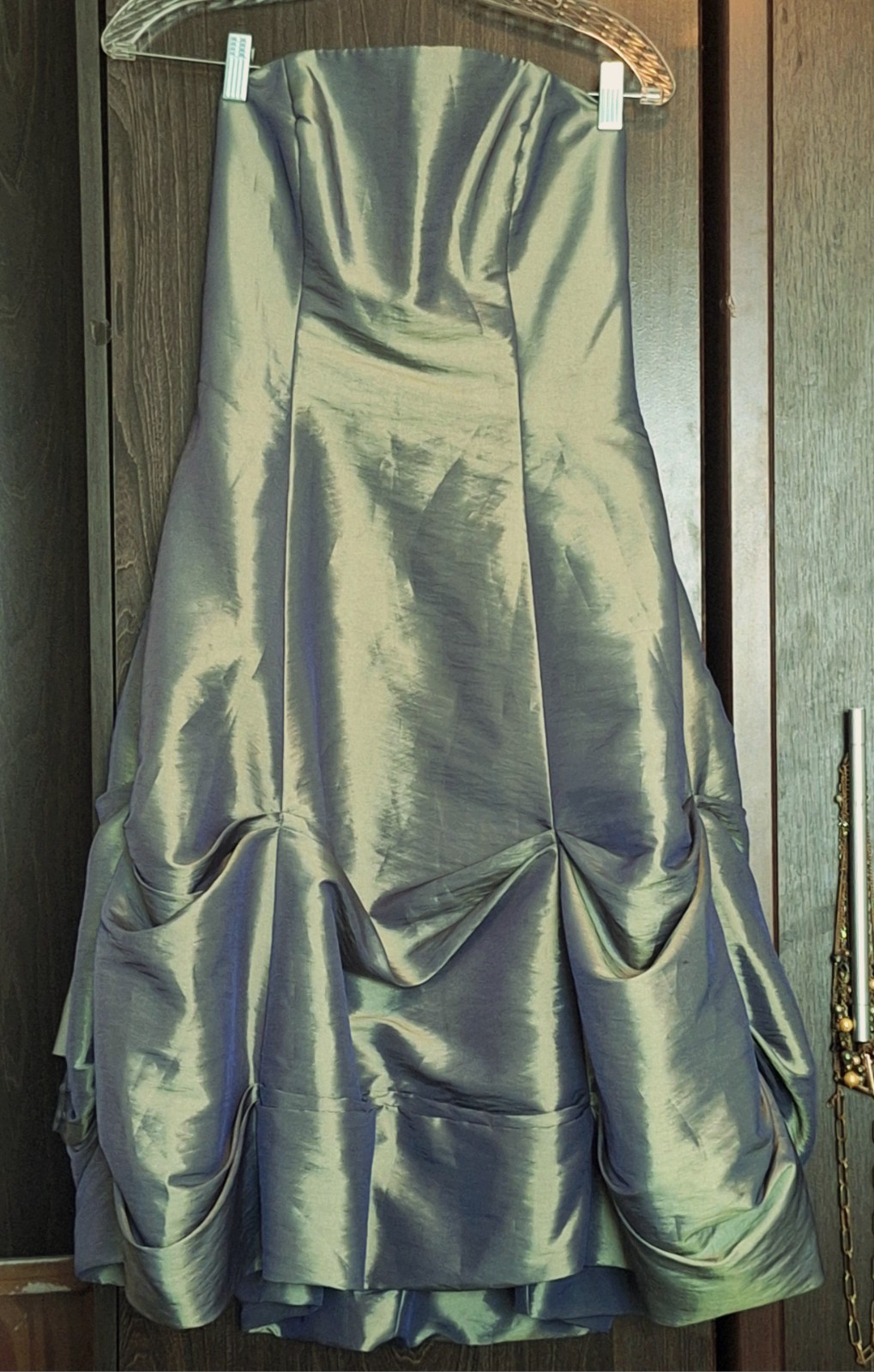 Size 10, Alfred Angelo NEW Sage Green Strapless Dress Womens Formal Iridescent