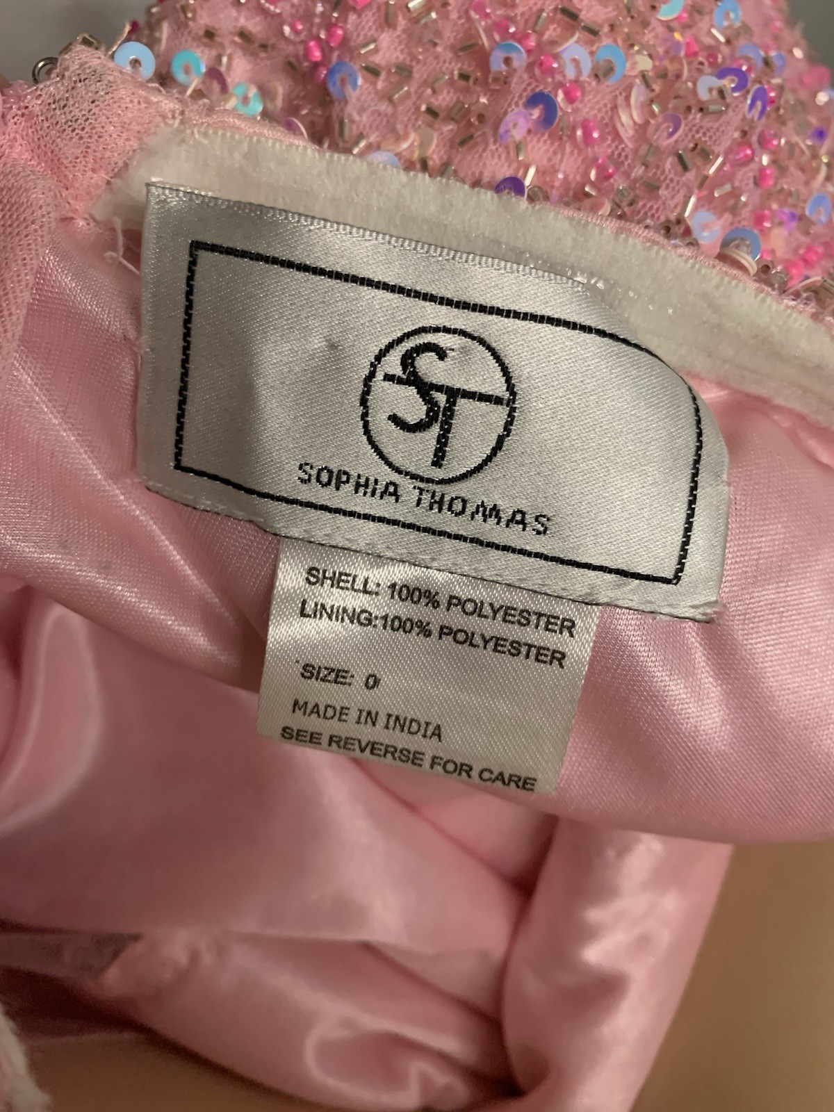 Sophia Thomas 0 Pink Beaded Strapless Mini Dress Prom HOCO Party Formal Cocktail