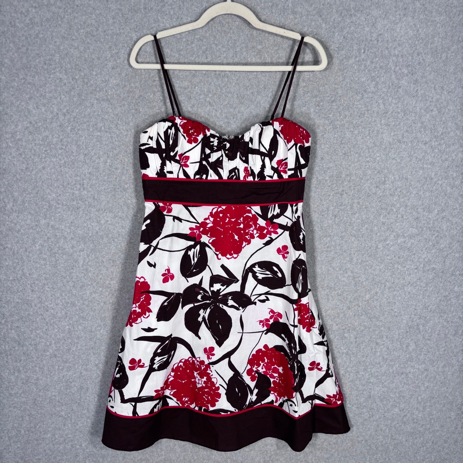 Y2K Vintage Speechless Babydoll Dress Size 11 Red Brown Floral Cotton 00s Party