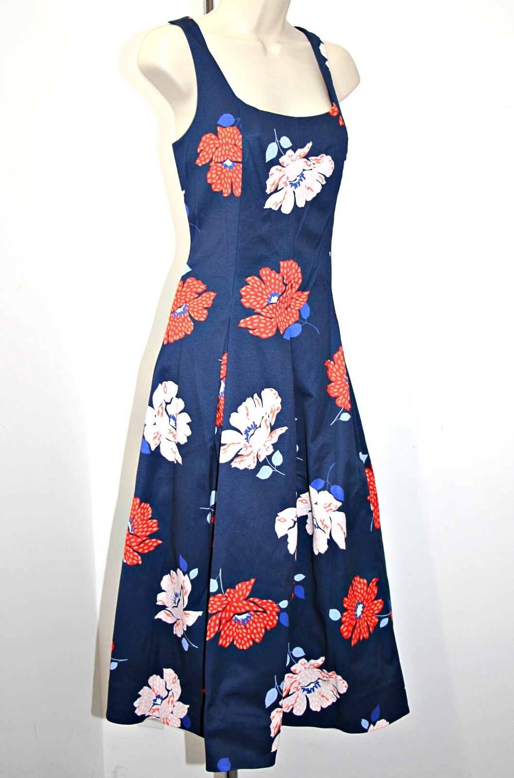 Kate Spade Dotty Floral Faille Cocktail Dress in French Navy sz 4, 6, 10 $498
