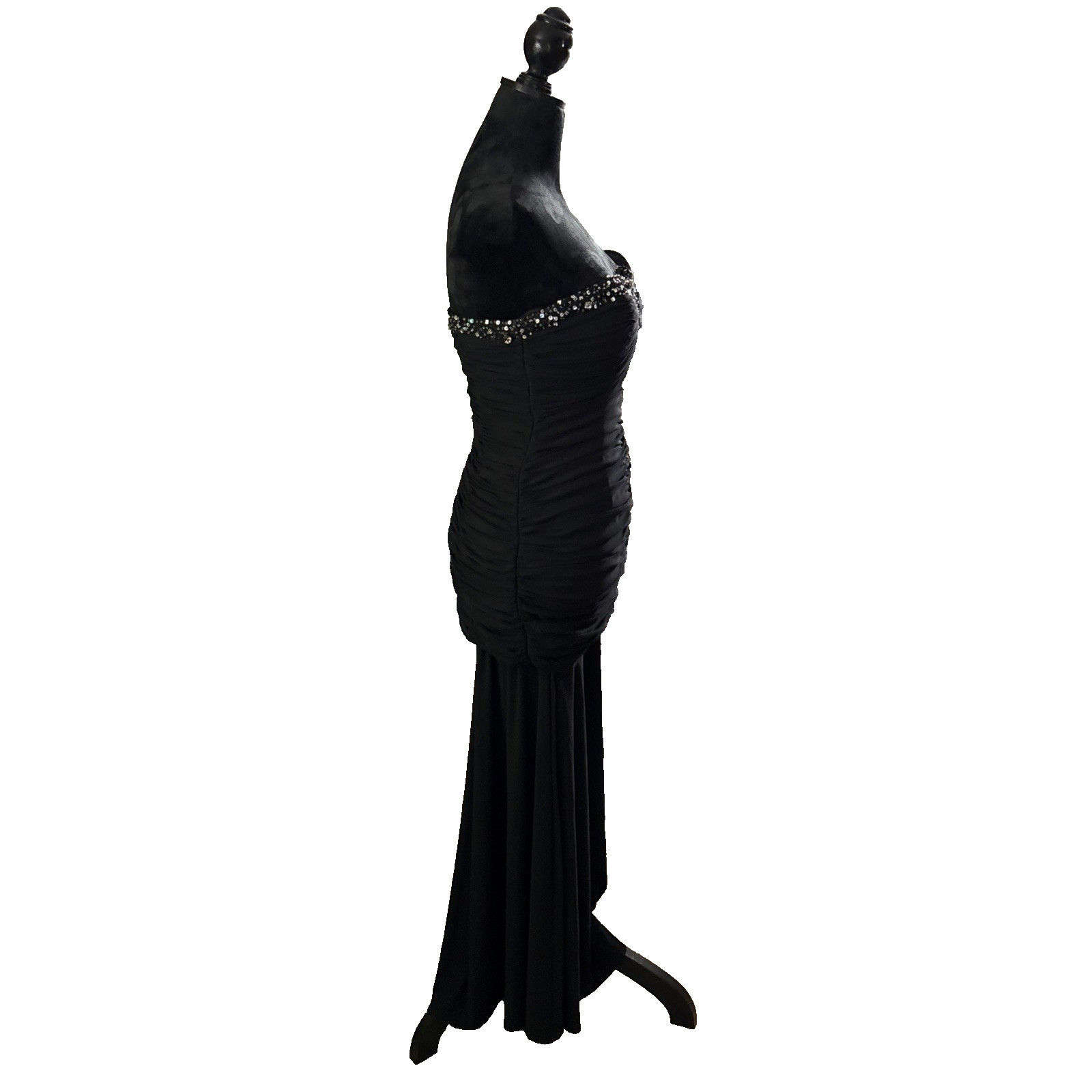 Dancing Queen Beaded Gown L Ruching Body Prom Dress Party Evening Wear