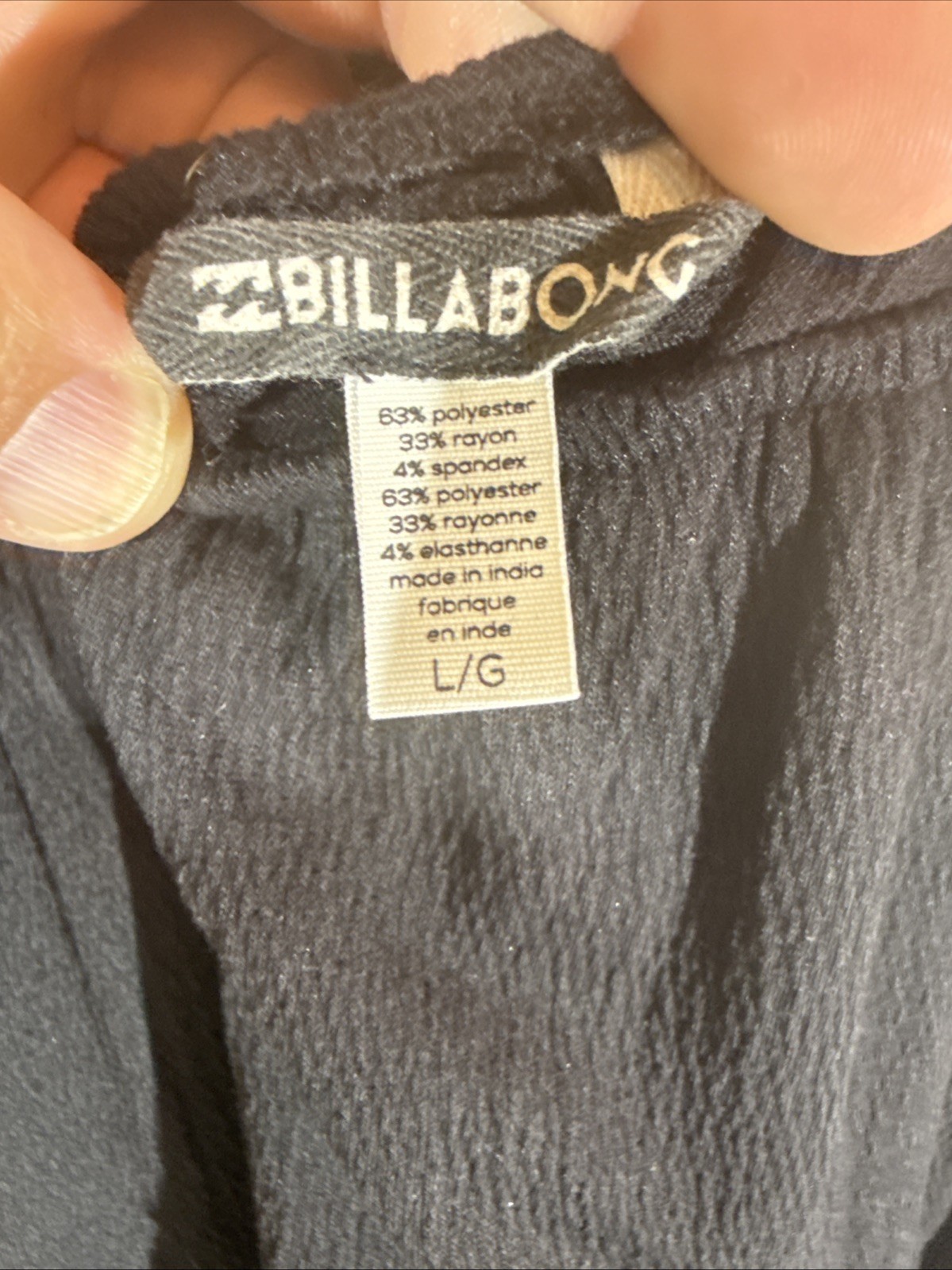 Billabong Small Black Gauzy Babydoll Layered Lattice Open-Back Cover Mini Dress
