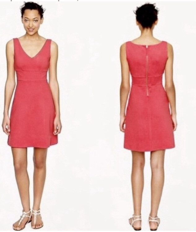 J.CREW A-Line Ponte Knit Dress Pink Skater Fit Flare Exposed Zip #01138 Sz 6