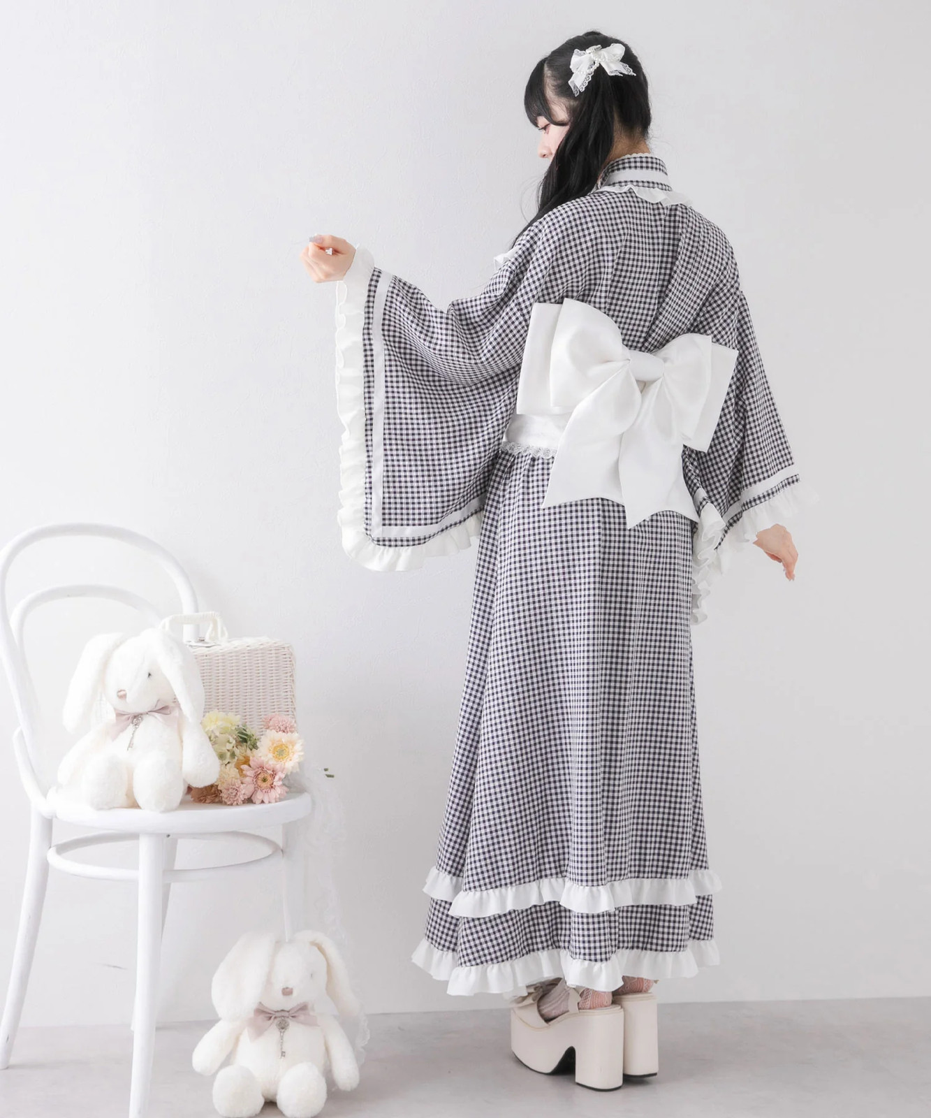 BULK BUY Ruffled Ribbon Tiered Yukata Jirai New