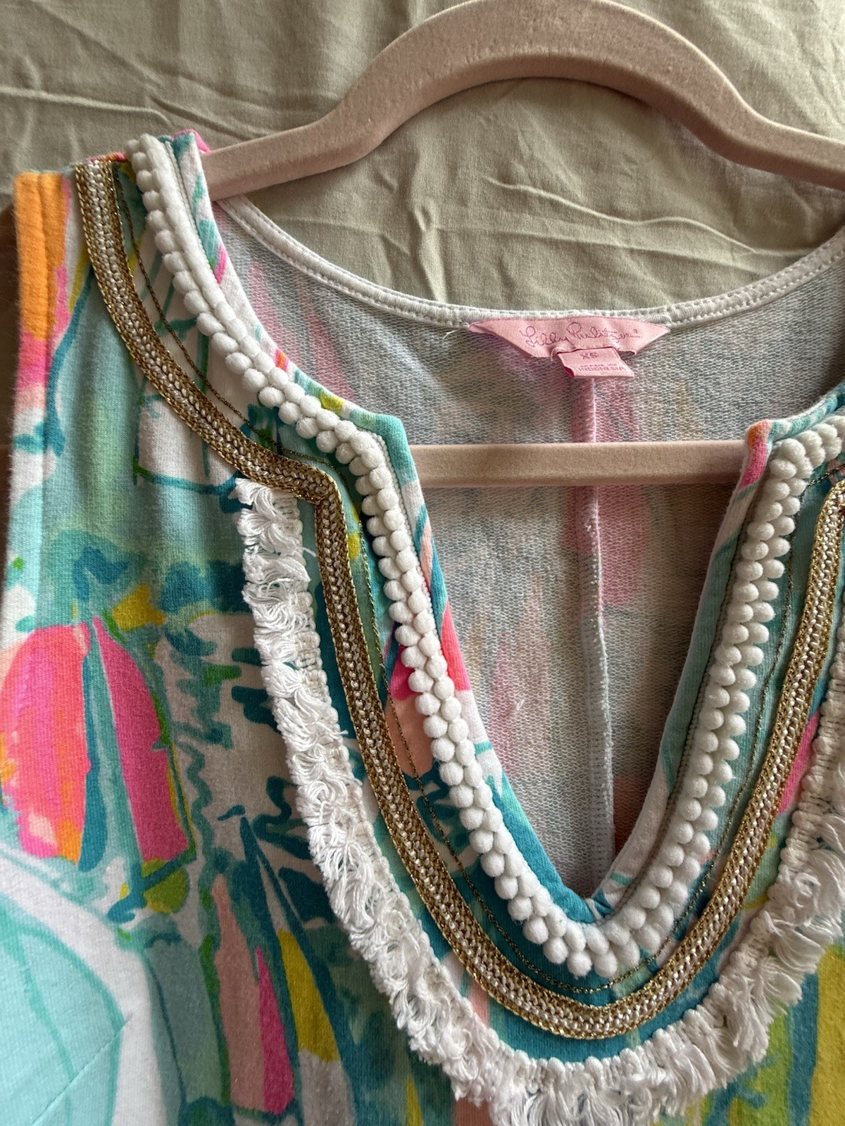 Lilly Pulitzer Harper Shift Dress XS Beach & Bae Sailboat French Terry Embellish