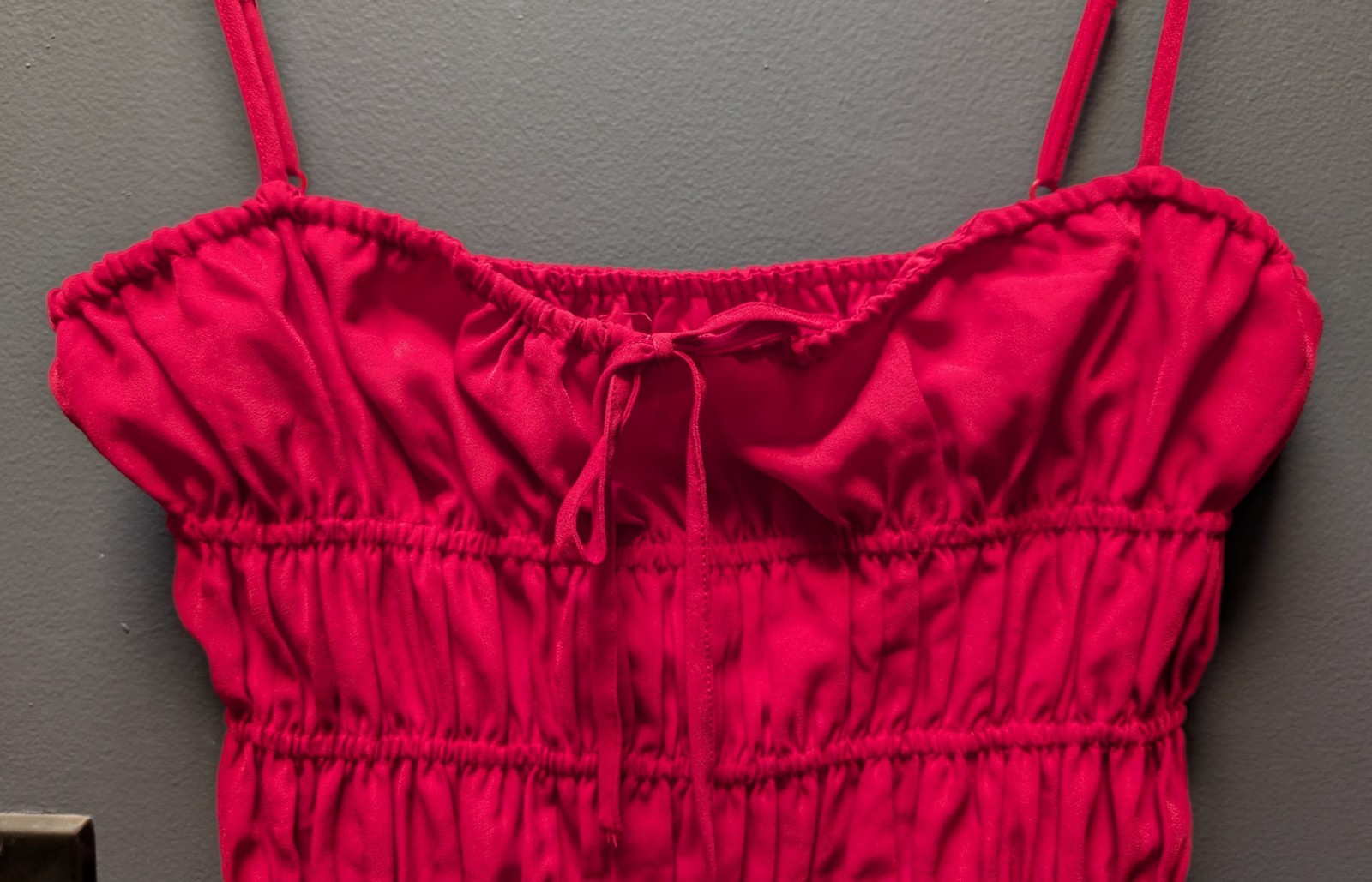Peppermayo Exclusive – Part Timer Ruched Mini Dress – Red – Size US 4 – NWT