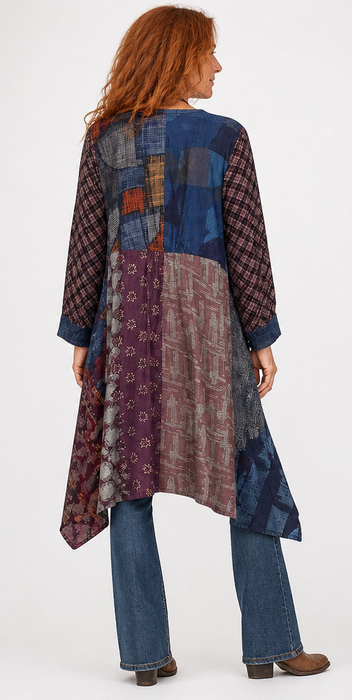 NWT Sacred Threads S/M 8 10 12Boho Patchwork Boho Goddess Asymmetrical Hem Dress