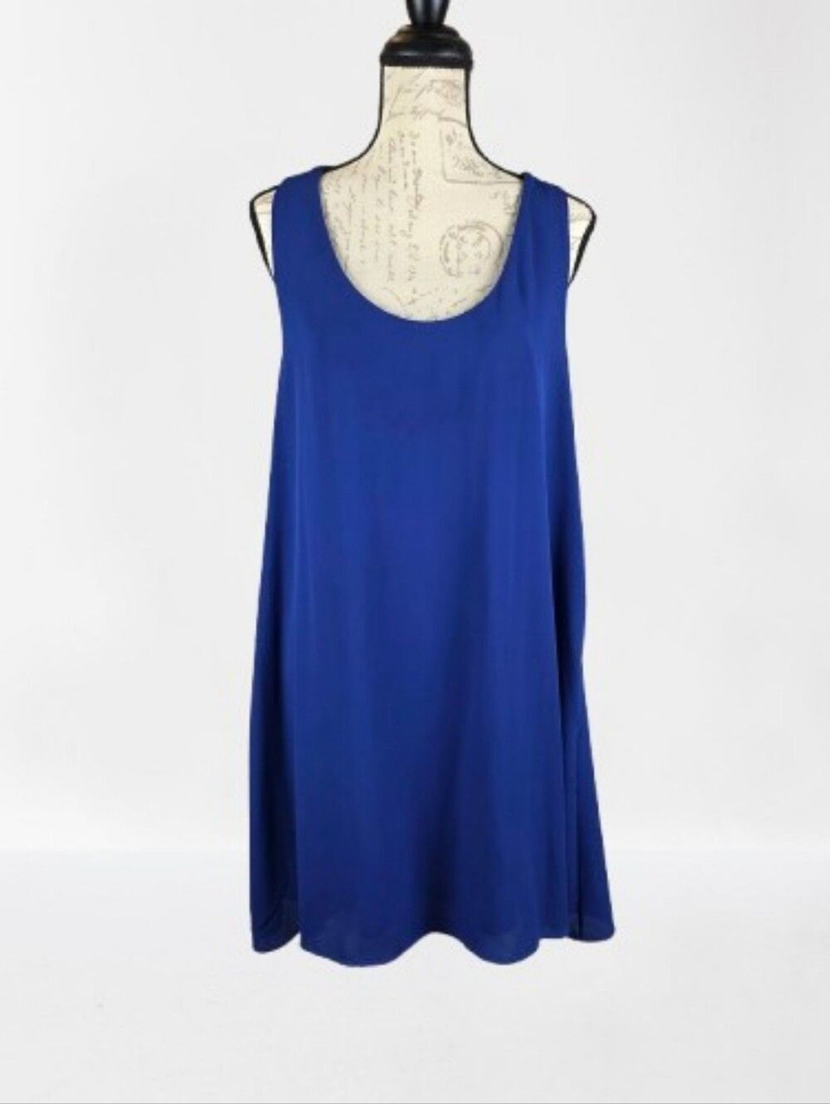 Free Press Draped Racerback Chiffon Dress Royal Blue Wmn’s XL