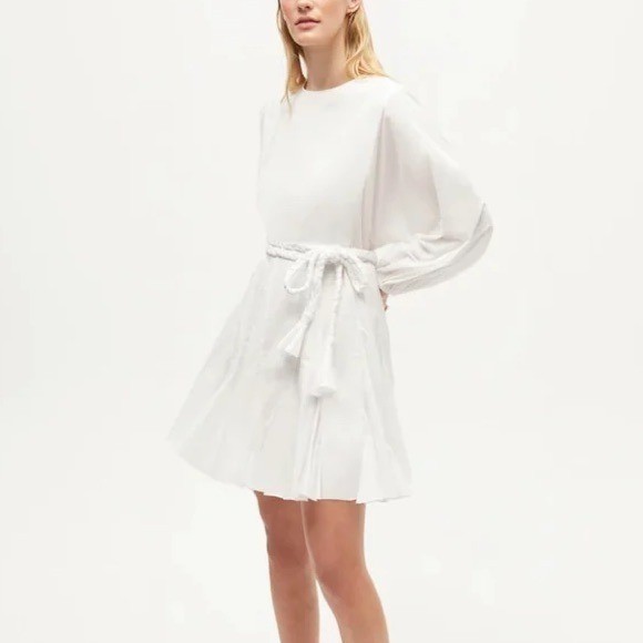 New Rhode Ella Cotton Dress in White Sz X-Small