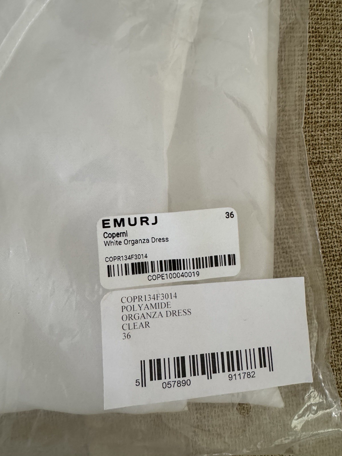 Coperni White Sheer Organza Sleeveless Zip Dress