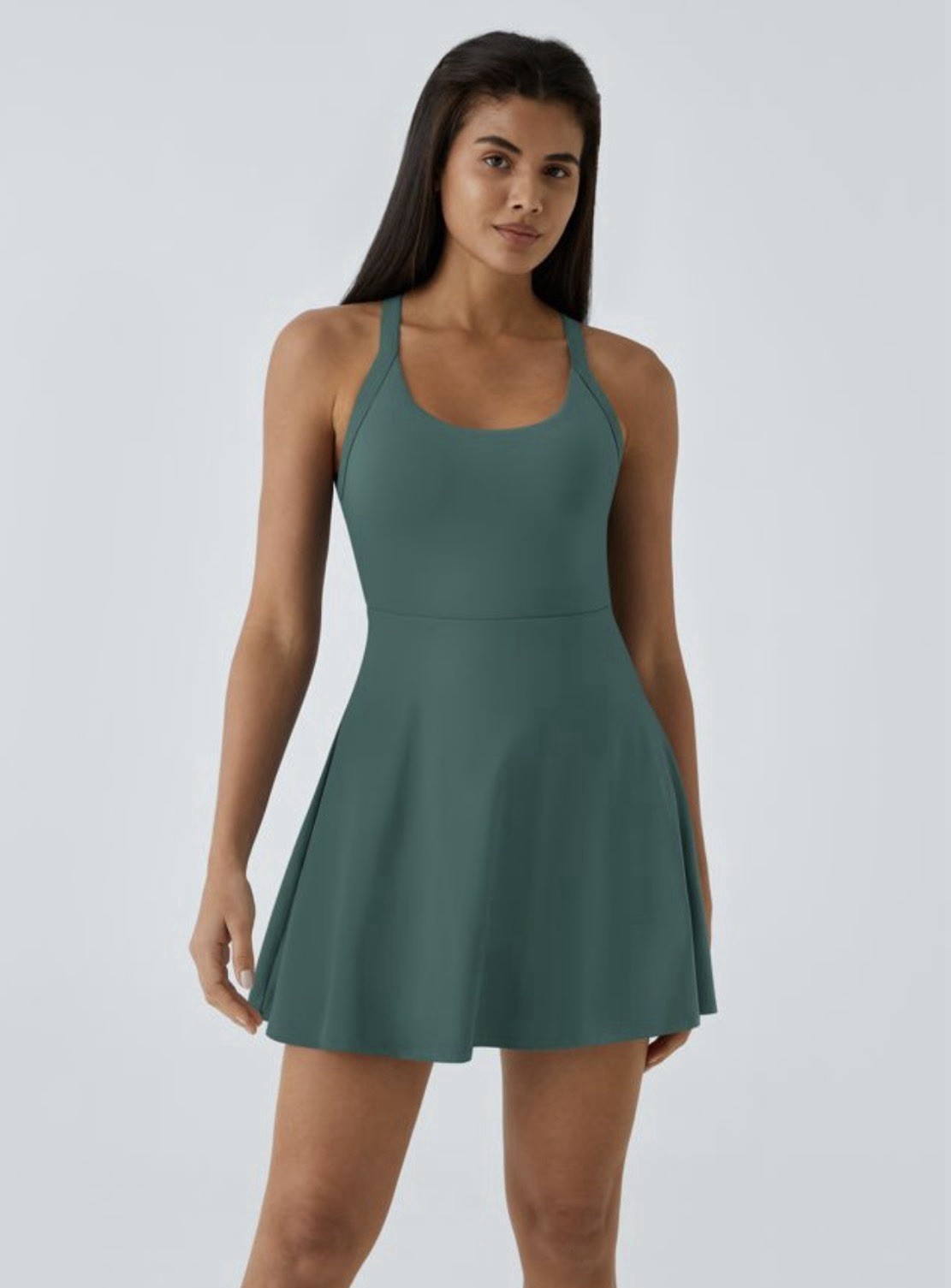 SoftlyZero™ Airy Backless Twisted Flare Low Support Dance Active Dress Small
