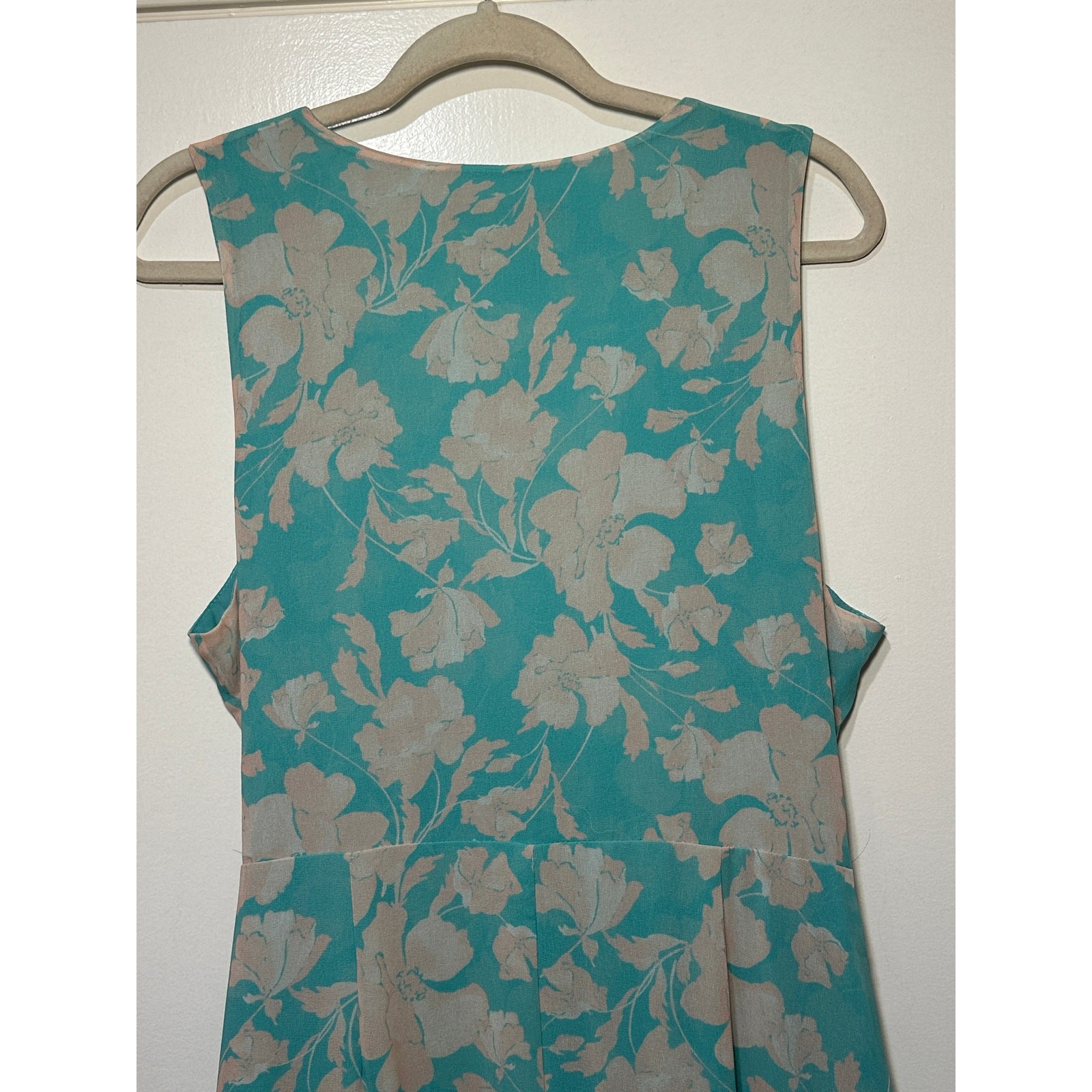 Hutch Trinity Ruffled Chiffon Wrap Maxi Dress Teal Floral Size Large NWT Wedding