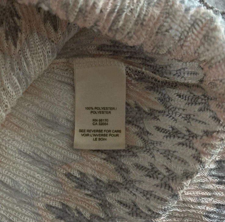 🪴Intimately Free People Beige Pink Gray Abstract Knit Slip Mini Dress XS