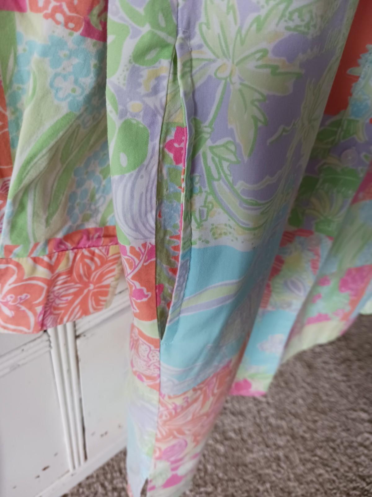 Vintage Lilly Pulitzer White Label Patchwork Dress RARE Tropical