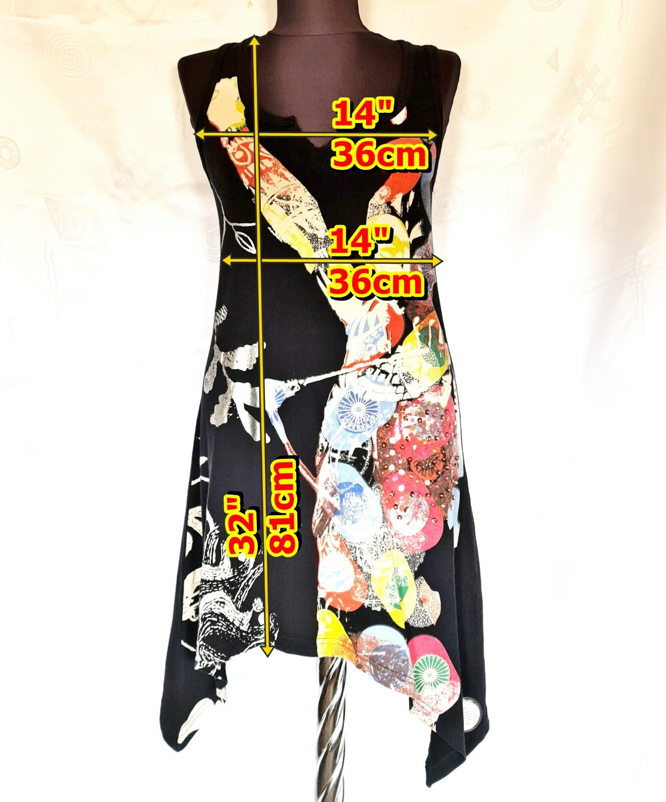 AUTHENTIC DESIGUAL CIRQUE DU SOLEIL ABSTRACT WOMENS DRESS SIZE US6 S EU 34