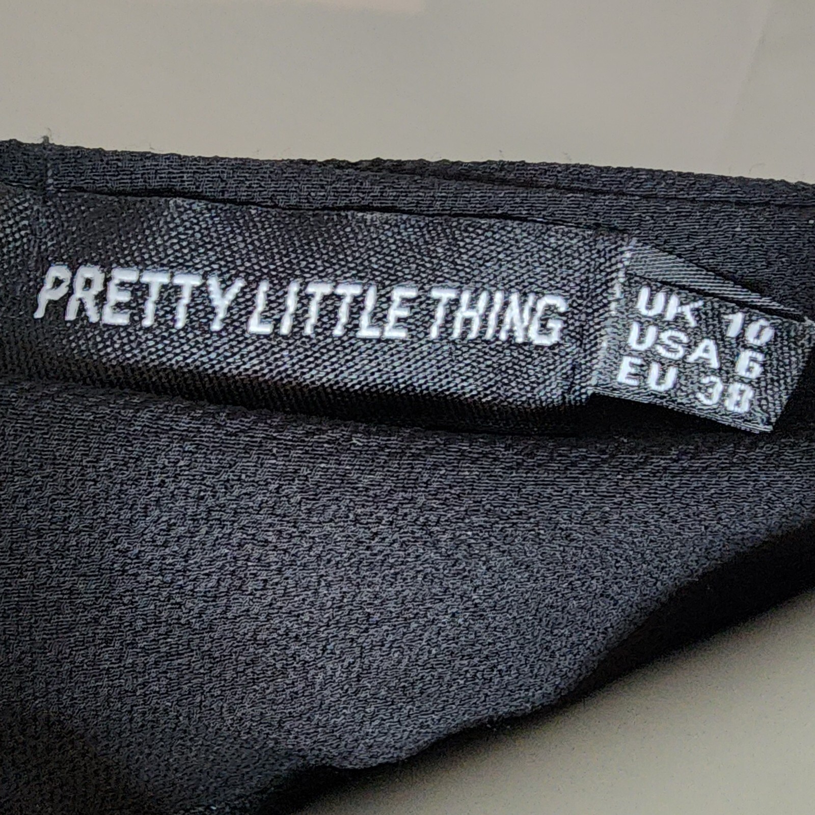 PRETTY LITTLE THING Solid All Black Button Down Shirt Dress Womens Size 6