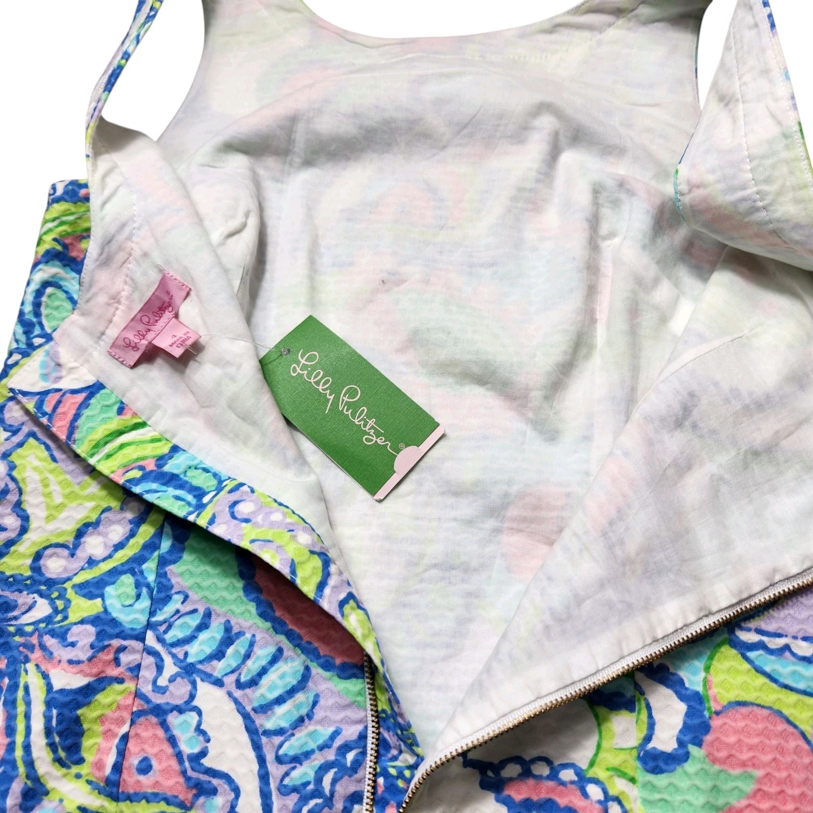 New With Tags Lilly Pulitzer Size 4 Delia Shift Muni Dress Bows Beachy Paisley