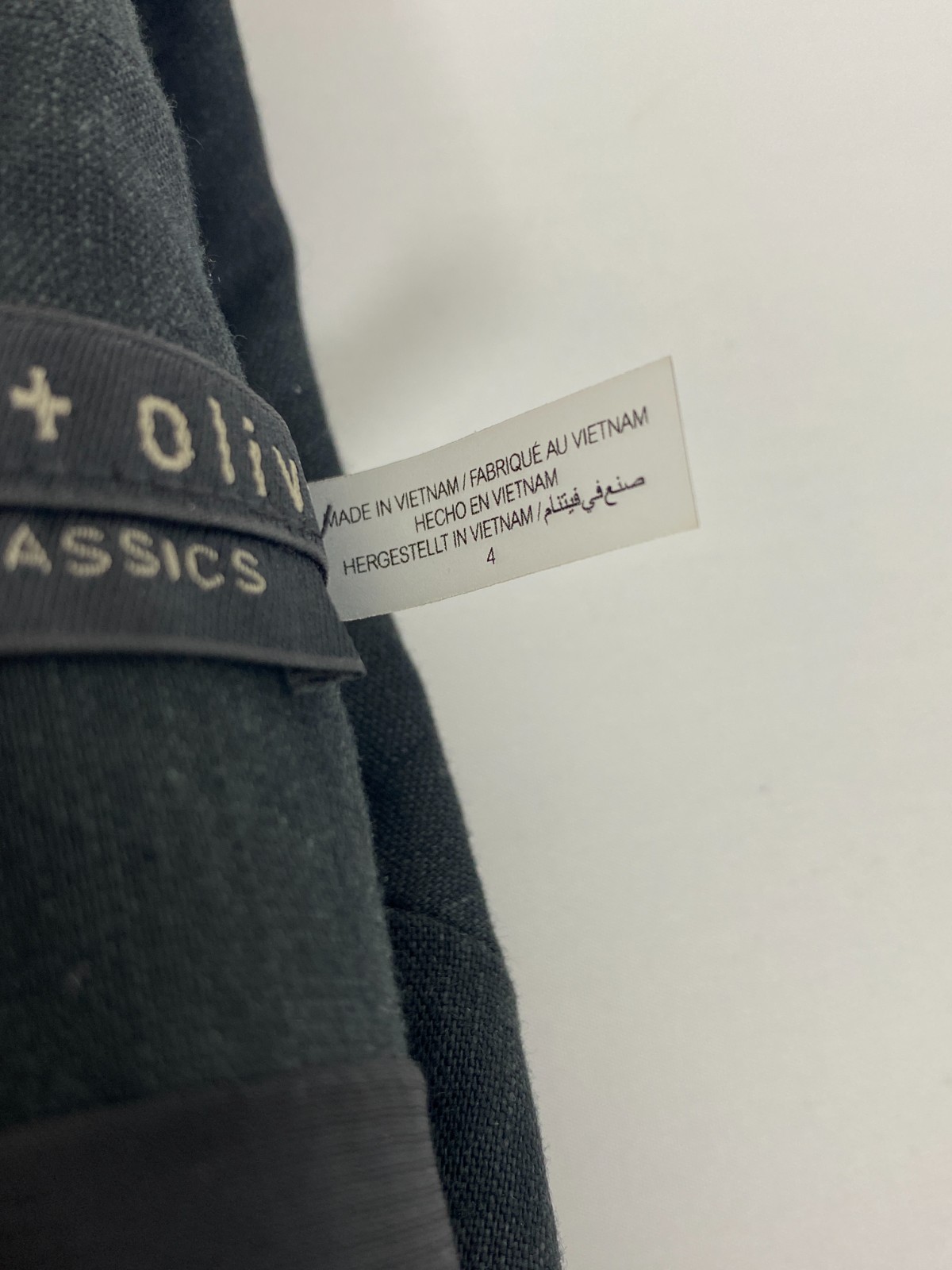 Alice + Olivia Meritt Black Linen Blend Tuxedo Dress 4 NWT $465