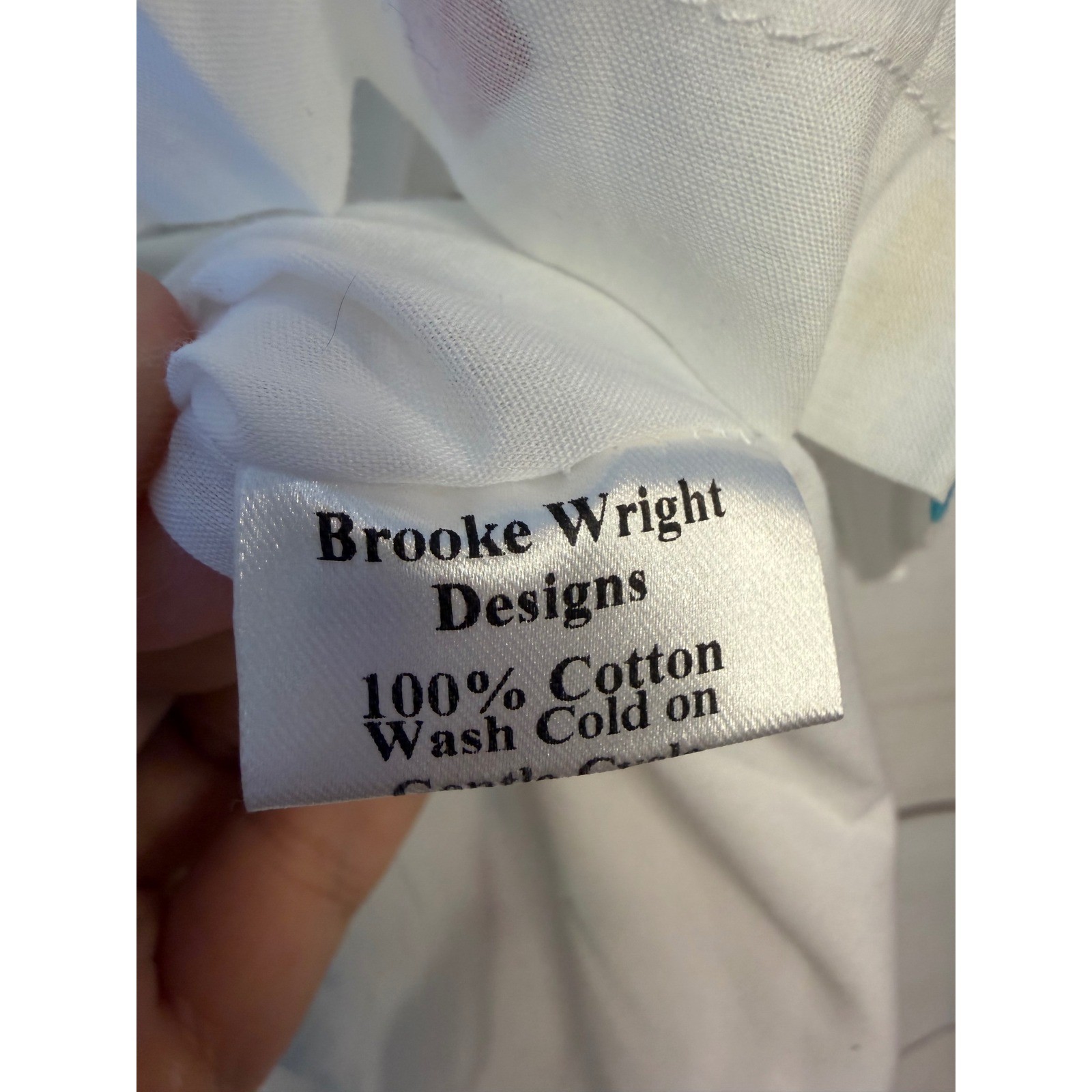 Brooke Wright Designs White Multi Color Paint Stroke Drop Waist Pleated Dress L