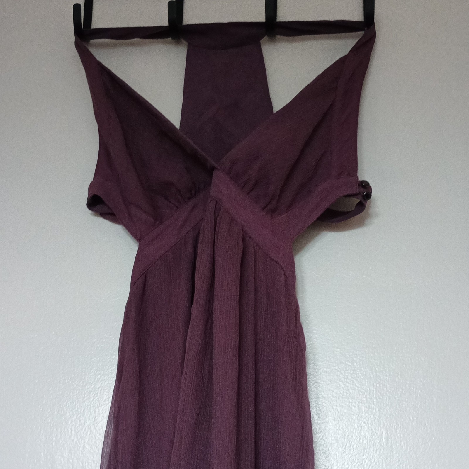 A|X Armani Exchange Purple Silk Chiffon V-Neck Sleeveless Maxi Dress S