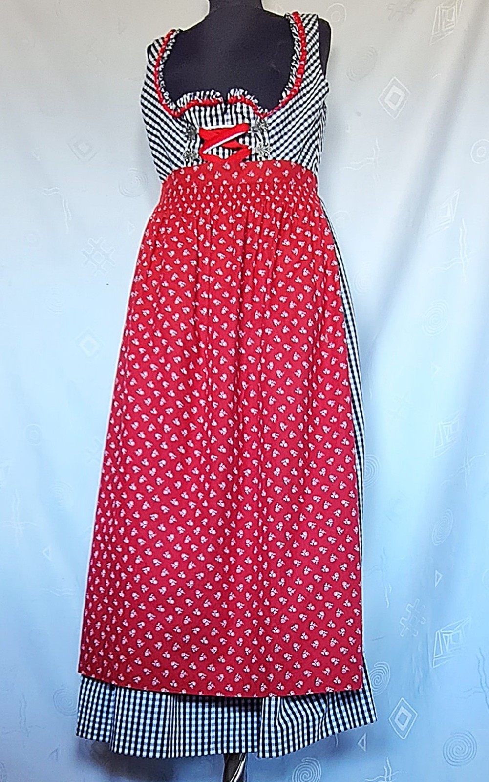 DRESS VINTAGE TRACHTENMANIFAHTUR TYROL OKTOBERFEST DIRNDL WOMENS US 14 EU 42