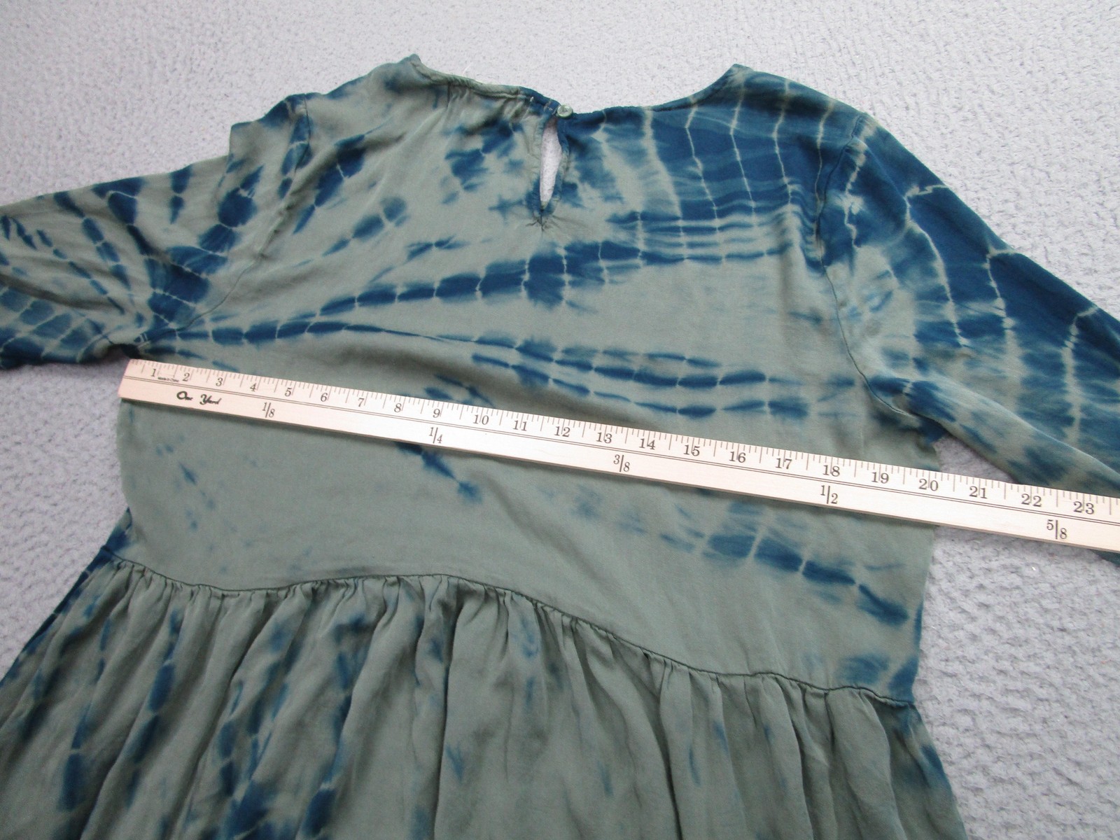 Dolan Left Coast Collection Dress Womens Large Green Blue Tie Dye Long Sleeve