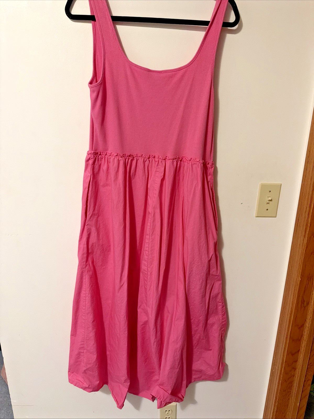 NEW NWT Pink Sz Large Sleeveless High Low Casual Dress Side Pockets A NEW DAY