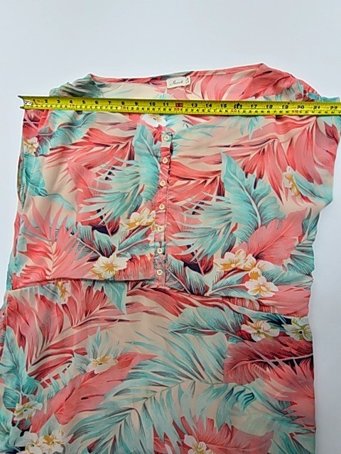 Mismash Women’s Strapless Coral Teal Floral M Dress