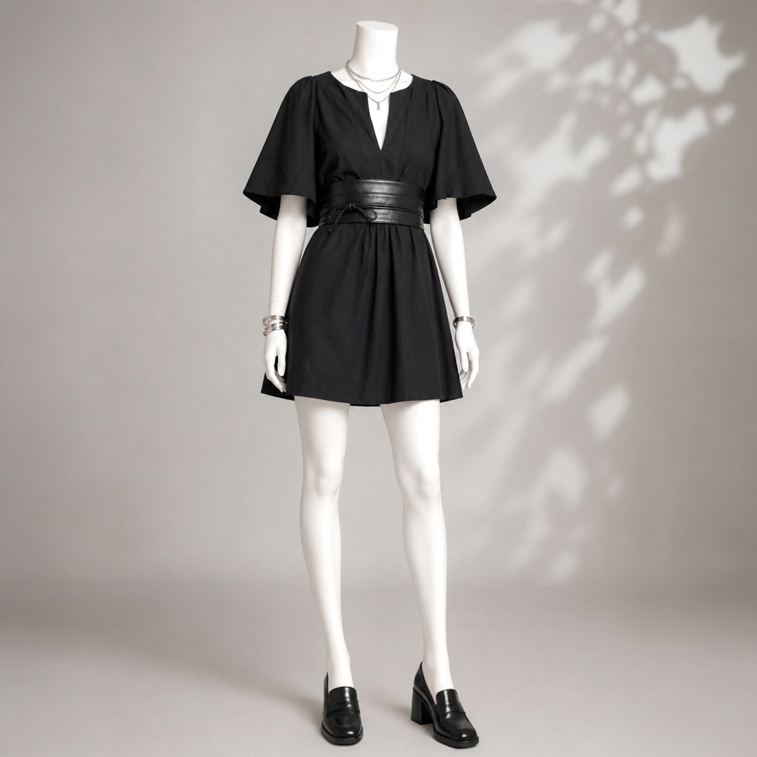 Tuckernuck Pomander Place Finley Dress S Black Minimalist Cotton Mini Shift