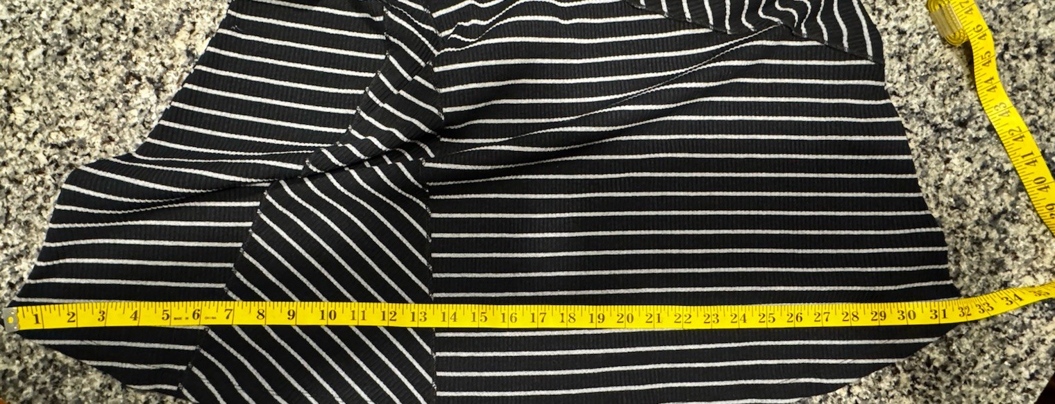 SOFT SURROUNDINGS Long Sleeve BLACK Cotton Blend Stretchy Striped Midi Dress S