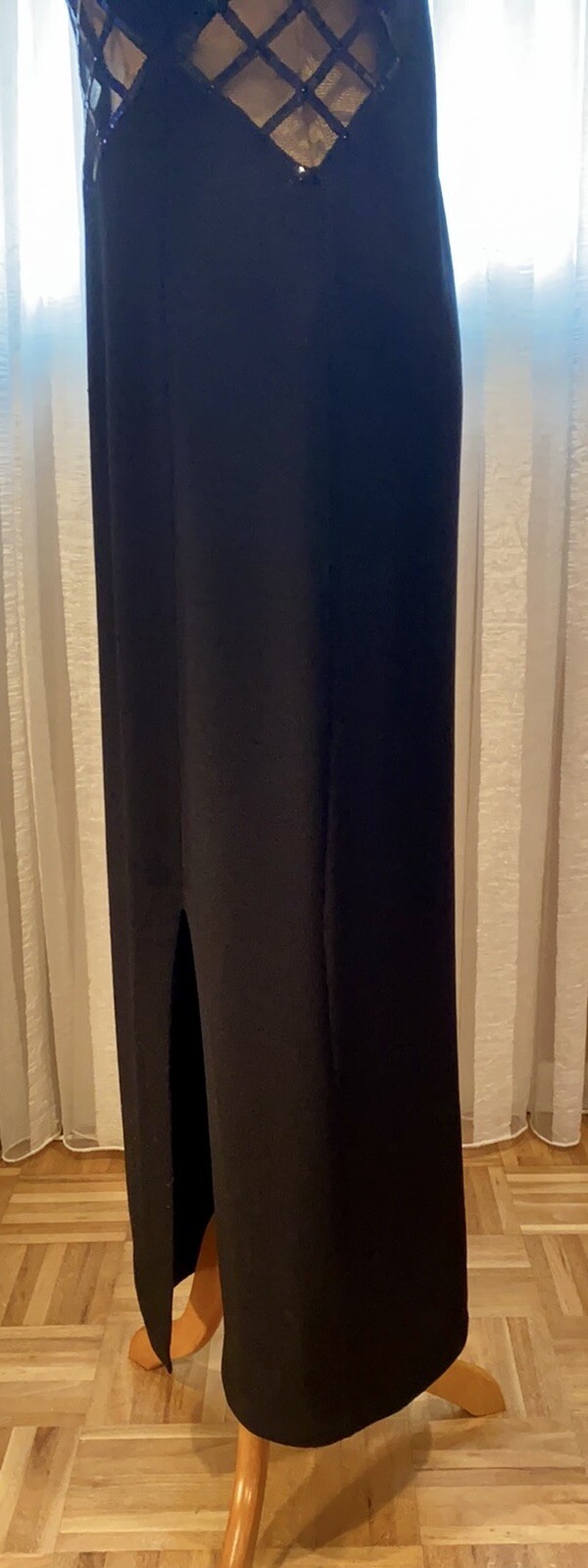 FABULOUS EVENING DRESS, JERSEY, COMBINATION OF SEQUIN MESH FABRIC, STRETCHY , EL