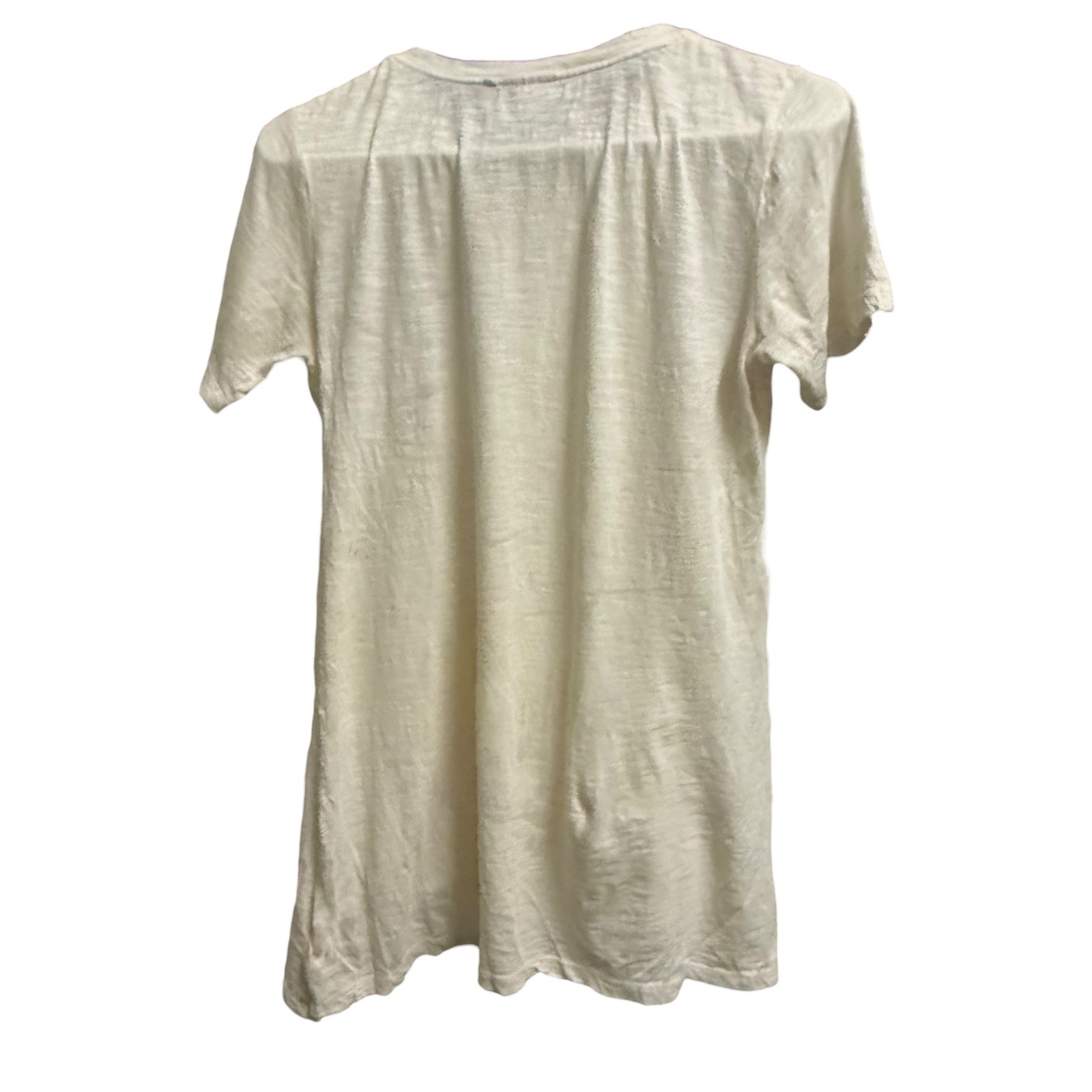 LOGO LORE GOLDSTEIN Off White Textured Linen Blend Tunic Dress XXS