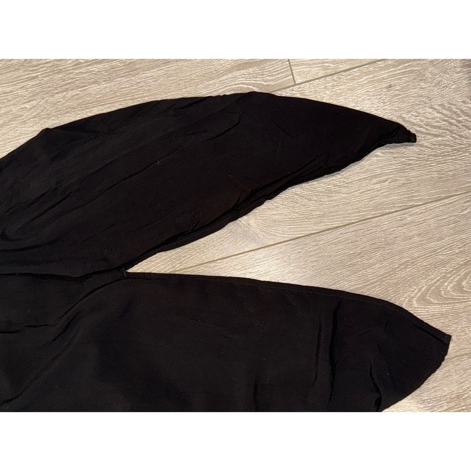 Old Navy Womens XL Black Smocked Long Sleeve Square Neck Midi Dress Side Slit