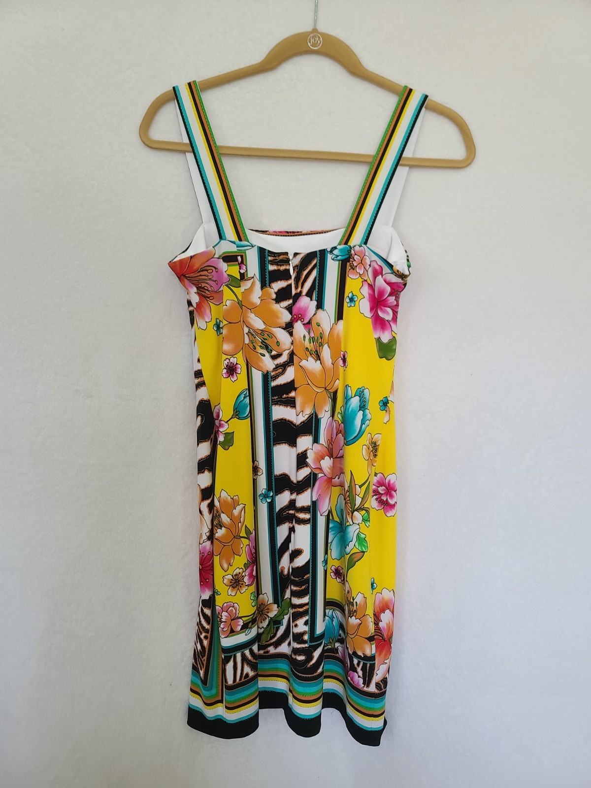 Cache Floral Tropical zebra flower yellow Print Mini Dress size 6